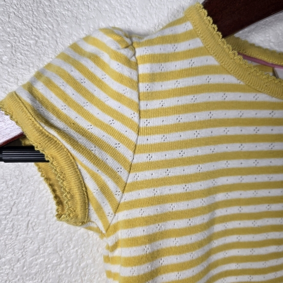 Mini Boden Pointelle Yellow & White Striped Shirt Size 4-5 Years 110cm - Picture 3 of 6